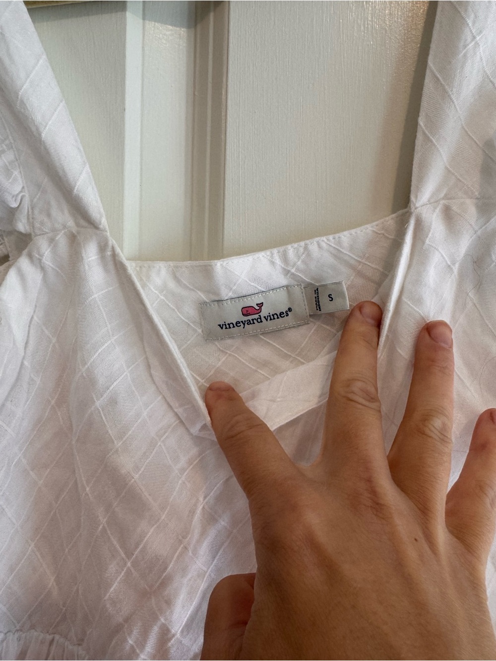 Vineyard Vines White Square-Neck Ruffle Strap Casual Dress/coverup Size S - Picture 5 of 5